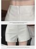 Women's High-Waist Slim Fit A-Line White Suit Shorts - Summer Anti-Exposure Hot Pants (Small Size)