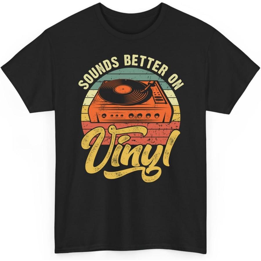 

Sounds Better On Vinyl Music Disc Records Collector Record Lovers Unisex Shirt Gift for Men Women XXXXXL чорний