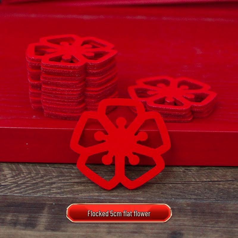 Small Double Happiness Hand-Tossed Fruit Plate for Wedding Decoration - Mini Chinese Style Round Bedding Arrangement