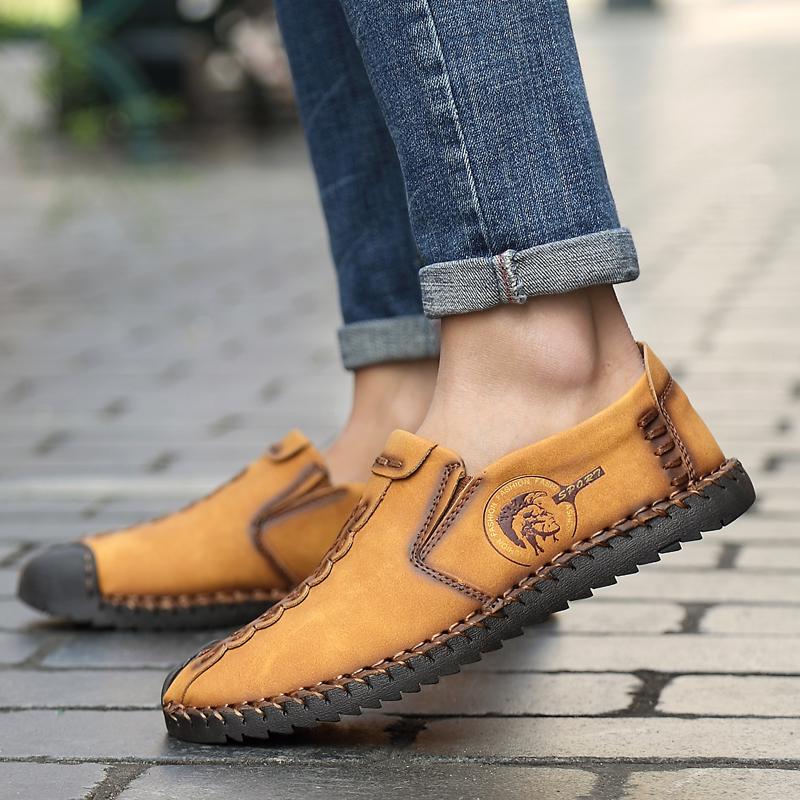 Large Size Leather Shoes 38-47 Men's Moccasin Casual Shoes Handmade Leather Shoes Men's Loafers