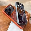 Transparent for Magsafe Phone Case for iPhone 17 Pro Max Air 16 15 14 13 12 11 Plus Compatible Orange 17 Air Hard Acrylic Cover