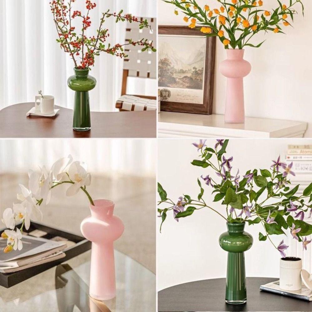 French Style Glass Vase Creative Flower Arrangement Container Table Ornament  Home Decorative