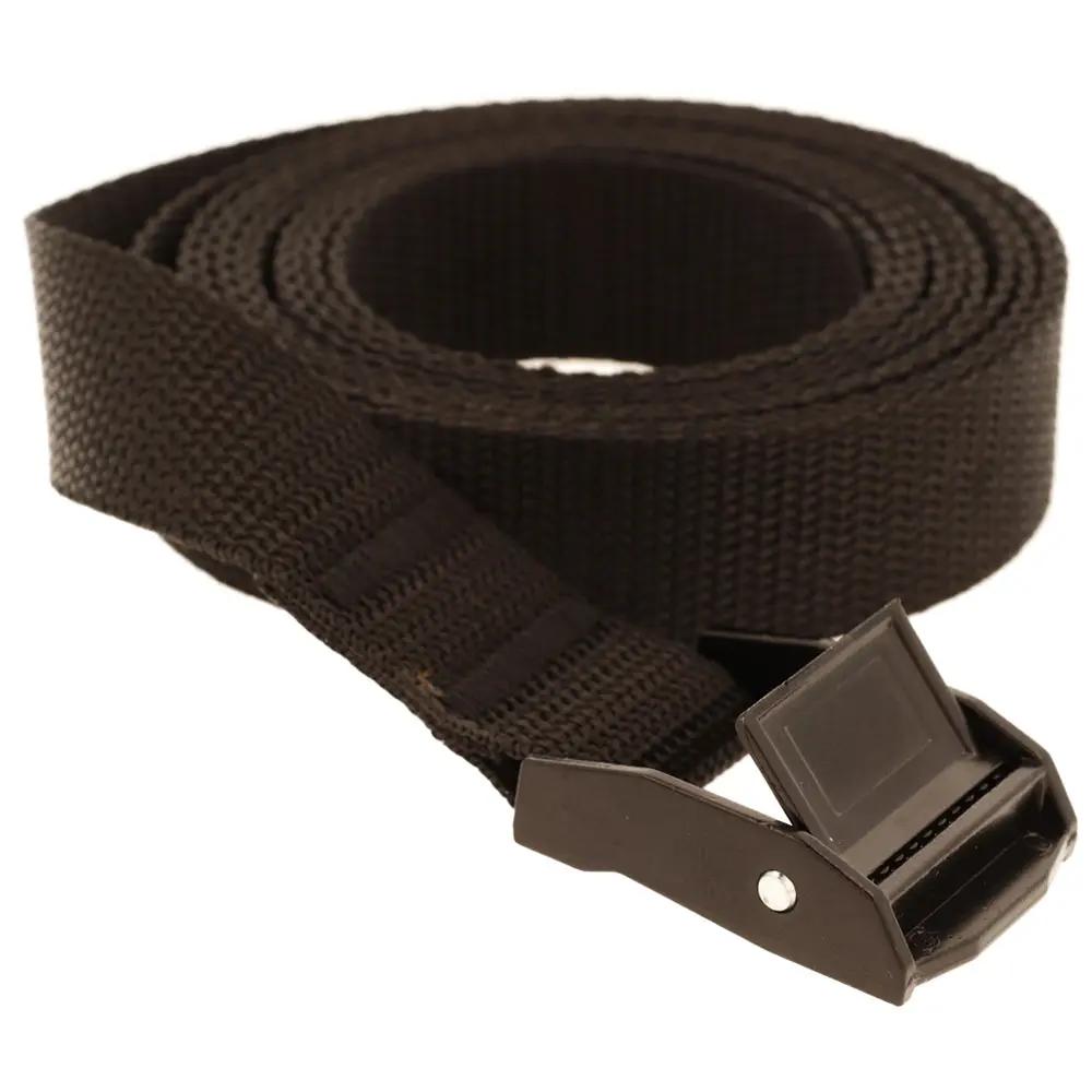 Fastening Strap 25mm X 150cm with Self-Locking Buckle Black 250kg