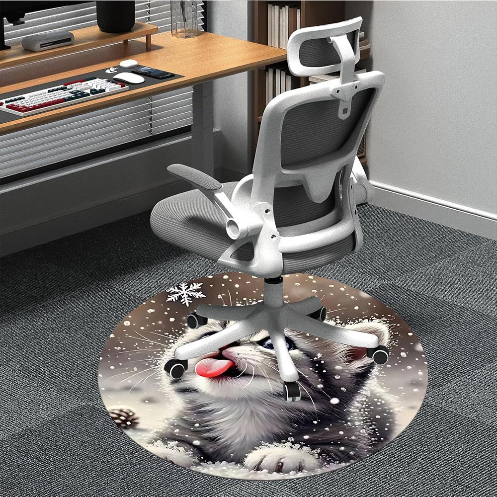 

1pc Kitten Snow Chair Carpet for Office, Non-slip, Soft and Durable Office Rug for Interior Decoration, Perfect for Office yy260313005 80cm by 80cm