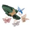 50pcs 3D Butterfly Napkin Ring Premium Frosted Paper Exquisite Hollow Texture Gold Silver Blue Pink Glitter Sprinkled Decor Home
