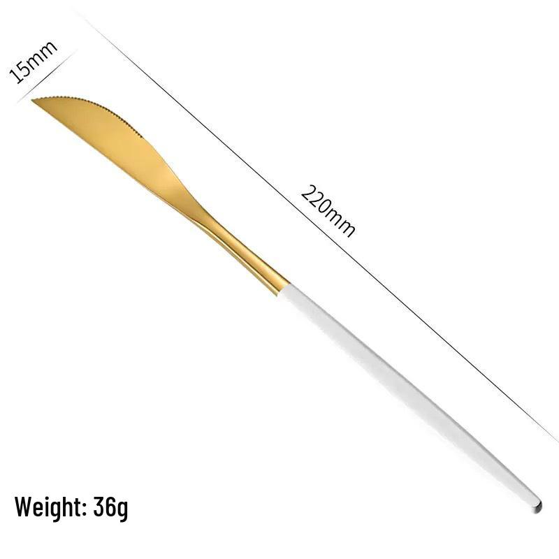 Gold Spray 410 Stainless Steel Cutlery Set (4-Piece) - Steak Knife, Fork, Spoon & Teaspoon - Ideal for Gift-Giving