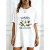 Oversized T Shirt Dress Black Idaho State Flower And Text Print Casual Streetwear For Women