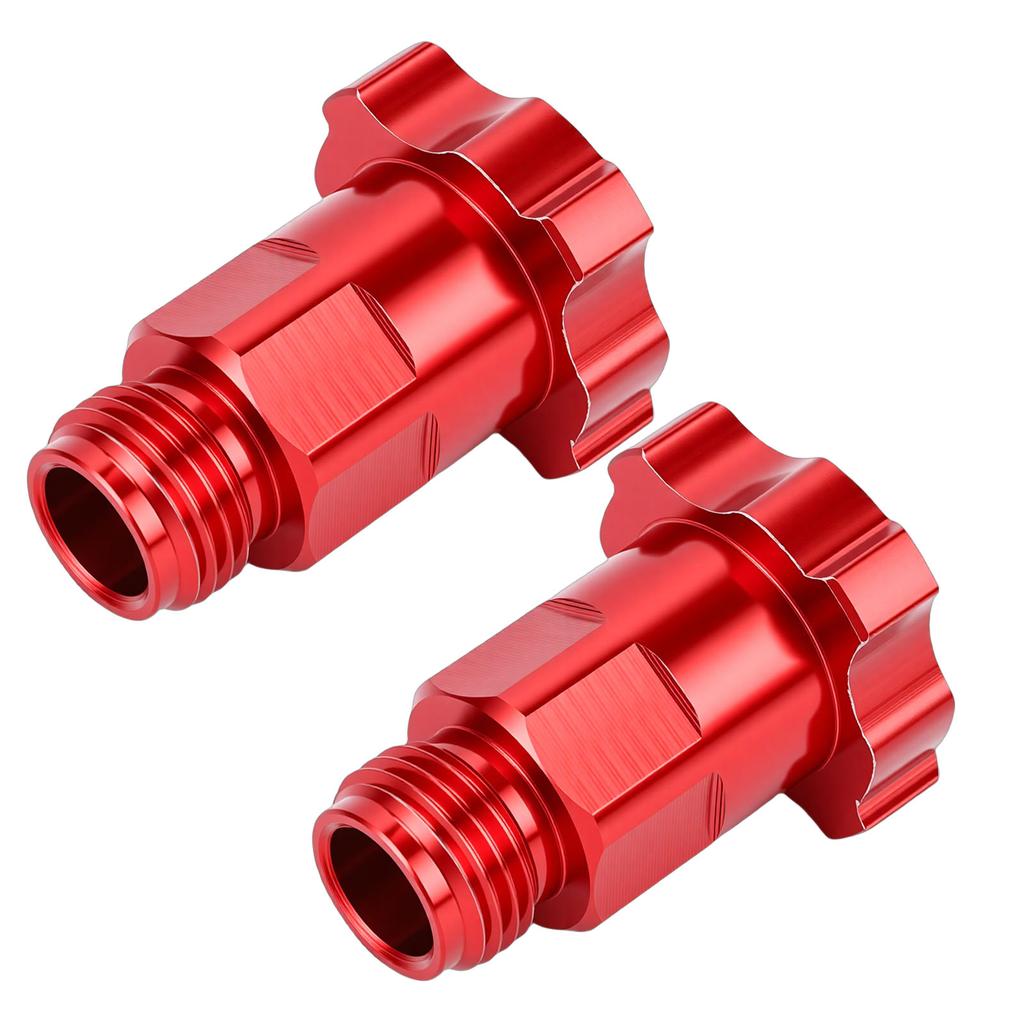 2PCS Spray Gun Cup Adapters Aluminum Alloy Paint Sprayer Cup Converter M16 Male Thread 1.5mm Pitch Red