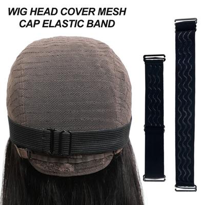Banda elástica para peluca, 1/2 Uds., ajustable con hebilla de Metal, ajuste cómodo y seguro, banda para peluca de fibra de poliéster