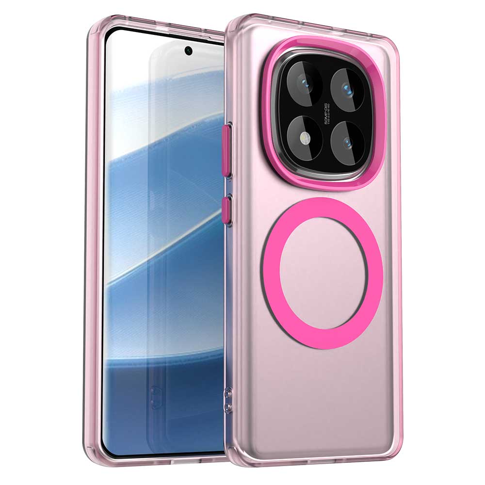 Magnetic Wireless Charging Case For Redmi Note 14 Pro 5G Note 14 Pro+ Plus Cover Candy Colors Transparent Back Shell Coque