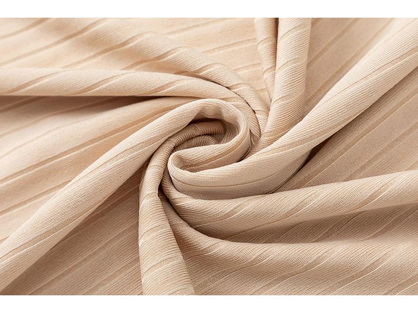 2025 Spring/Summer Women's Slimming Round Neck Rib Knit Maxi Dress