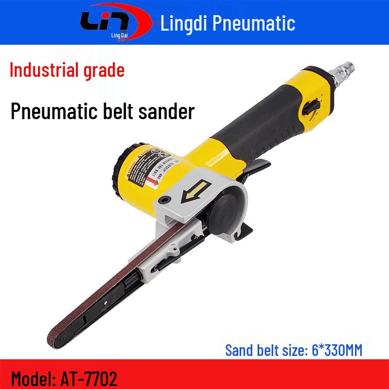 Taiwan Lingdi Pneumatic Belt Sander AT-7702: 6*330 Handheld Grinding & Sandpaper Machine