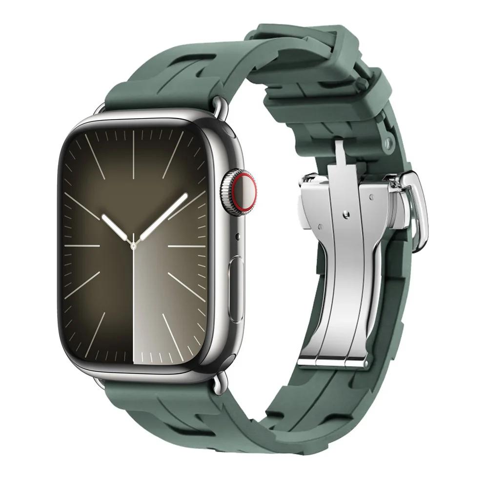 Con Logo Kilim Cinturino in Silicone a Giro Singolo Cinturino per Apple Watch 46mm 42mm Cinturino per Iwatch 11 10 9 8 Ultra3 49mm 45mm 38mm Cinturino per Orologio