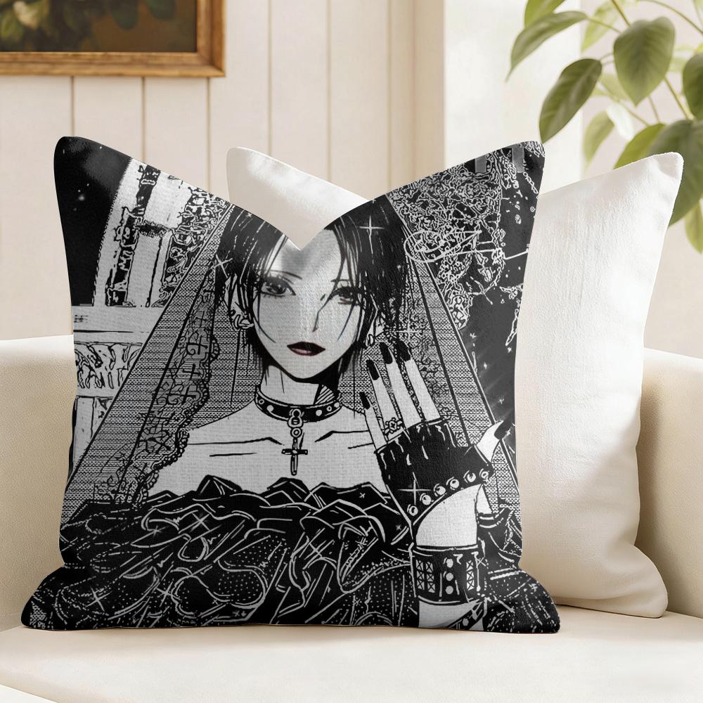 Anime Nnana Cushion Cover Natural Linen Double Sided Print  Throw Pillow Case for Sofa Couch Home Decor