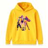 Girls Boys 3 Trendy Anime Girls Graphic Hoodie Casual Long Sleeve Pullover Sweatshirt For Kids Streetwear Hip Hop Style Tops