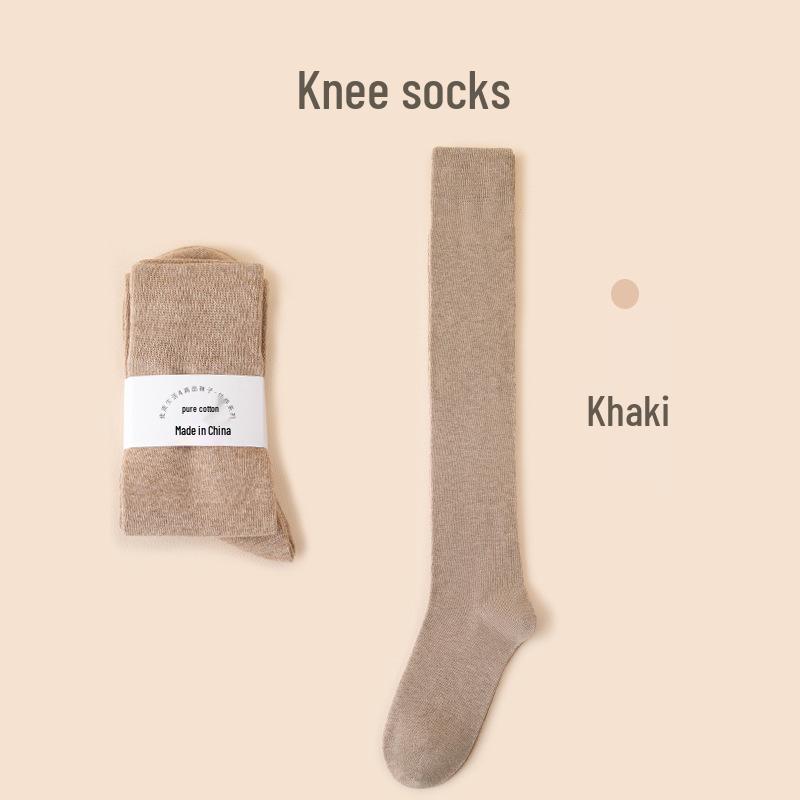 Women's Premium Cotton Mid-Calf & Thigh-High Socks: Versatile for All Seasons, Black