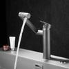 Gun Grey Bathroom Basin Faucet Deck Mounted Washbasin Faucet 360 Rotation Mix Hot And Cold Faucets Brass Sink Faucet