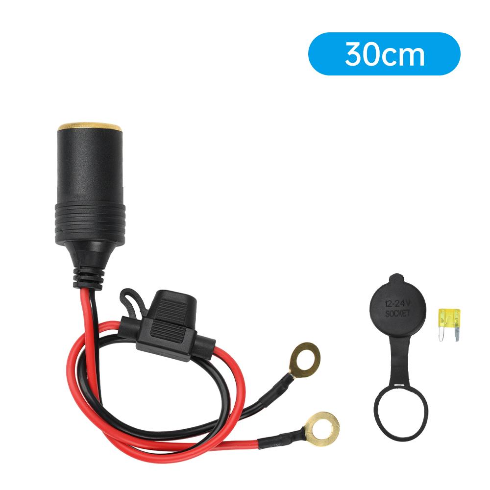 

12-24V Car Cigarette Lighter Socket 20A Fuse 14AWG Pure Copper Female Plug Adapter 30CM-3M