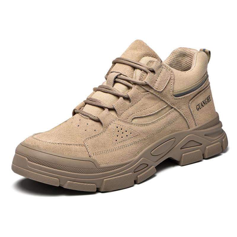 

Рабочая защитная обувь Мужские стальные носки, неразрушаемые защитные ботинки с кевларовой стелькой и верхом из замши и кожи 36 коричневый