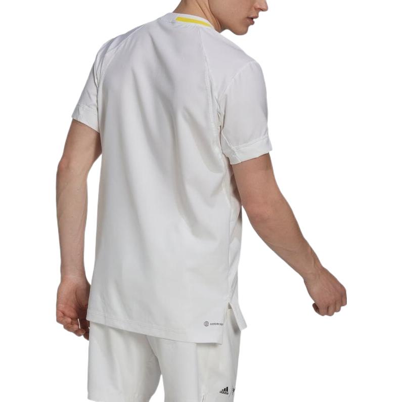 Adidas Color-Block Logo Print Short Sleeve T-Shirt Men Tops White HC8541