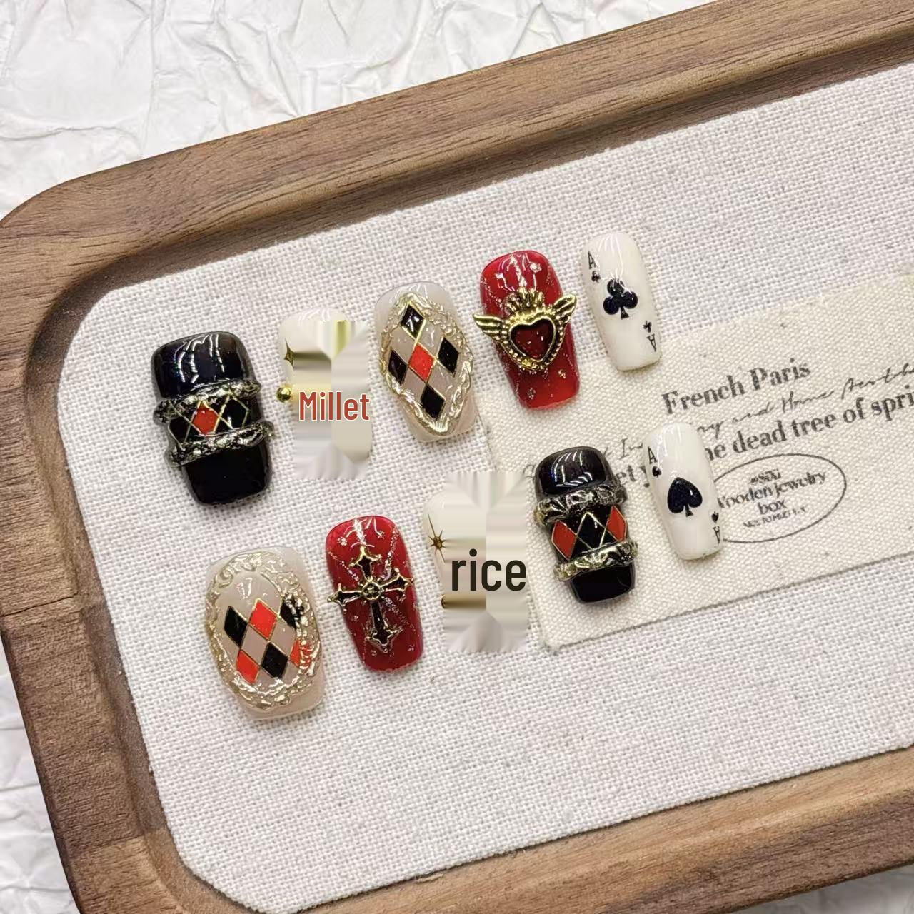 European & American Style High-End Whitening Almond Fake Nail Tips - Pure Handmade, Wearable Manicure