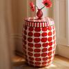 Leichter Luxus Handbemalter Kirschblüten Vintage Keramik Beistelltisch oder Trommelhocker für das Wohnzimmer