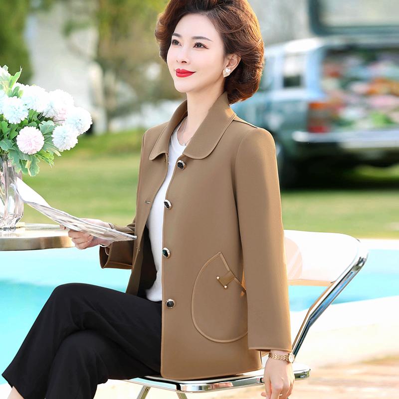 Hengyuanxiang Women's Plus Size Spring/Autumn Jacket for Middle-Aged & Elderly – Fashionable Outerwear