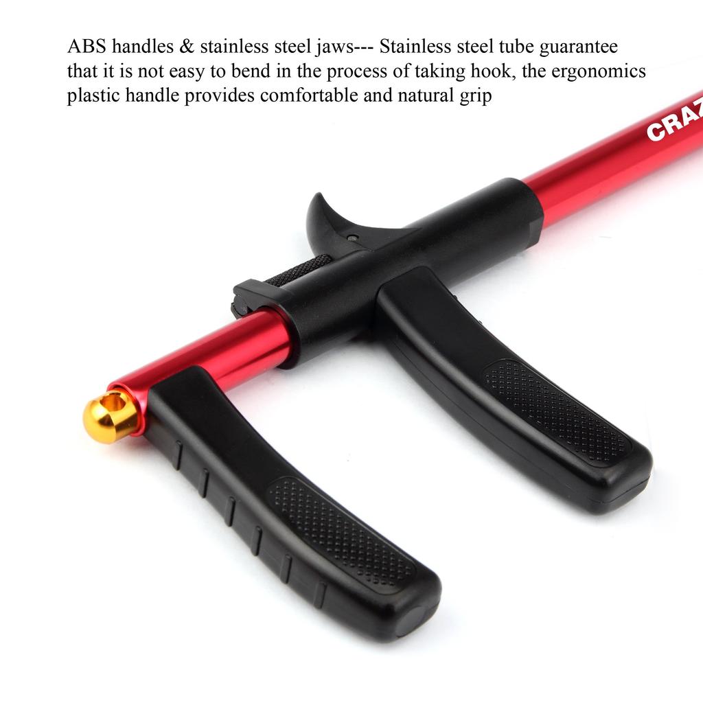 CRAZY SHARK Aluminum Hook Releaser/Remover, Quick Hook Removal, Lightweight, Portable Fishing Tool with Safety Rope