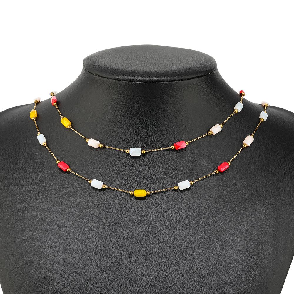 1 Meter Stainless Steel Rectangle Crystal Glass Chains for DIY Jewelry Ethnic Style Earrings Making Necklace Bracelets Findings