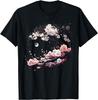 Sakura Cherry Blossom Moon Graphic T-Shirt Soft Breathable Cotton Round Neck Tee