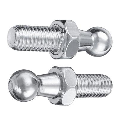 2 piezas Universal Plata Maletero Capó Puntal de Gas Accesorio de Extremo 10 mm Varilla de Soporte Rótula Soporte Rótula Pasador Rótula Muelle Válvula Tuercas Perno