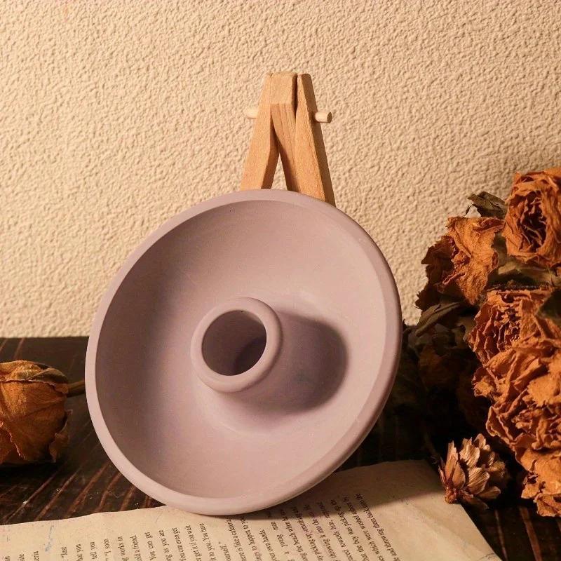 Kruhový silikonový kalup na svícen DIY Forma na betonový svícen Sádrový cementový silikonový kalup na svícen