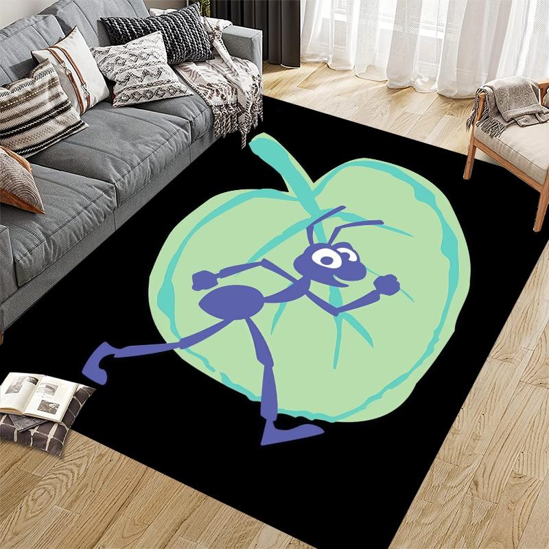 A Bug's Life Home Sofa Decoration for Living Room & Bedroom, Non‑Slip Play Flannel Floor Mat for Game Room
