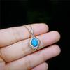 Fashion Sun Flower Pendant Necklace For Women Charm Rose Gold Color Crystal Zircon Imitation Opal Necklace Jewelry Drop Shipping