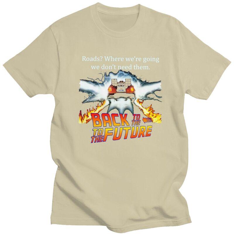 Back To The Future T Shirt for Men Pure Cotton Tshirt Leisure Tees Short Sleeve Scifi Adventure Film Tshirt Slim Fit Clothing