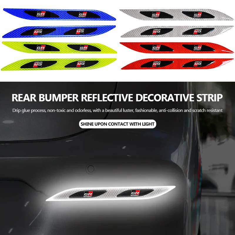 Car Styling Trunk Bumper Warning Safety Sticker Reflective Strip For Toyota Crown GR Corolla YARIS Auris C-HR Hilux Vios Prius