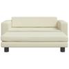 Kids Sofa with Footstool Cream 100 X 50 X 30 Cm Faux Leather