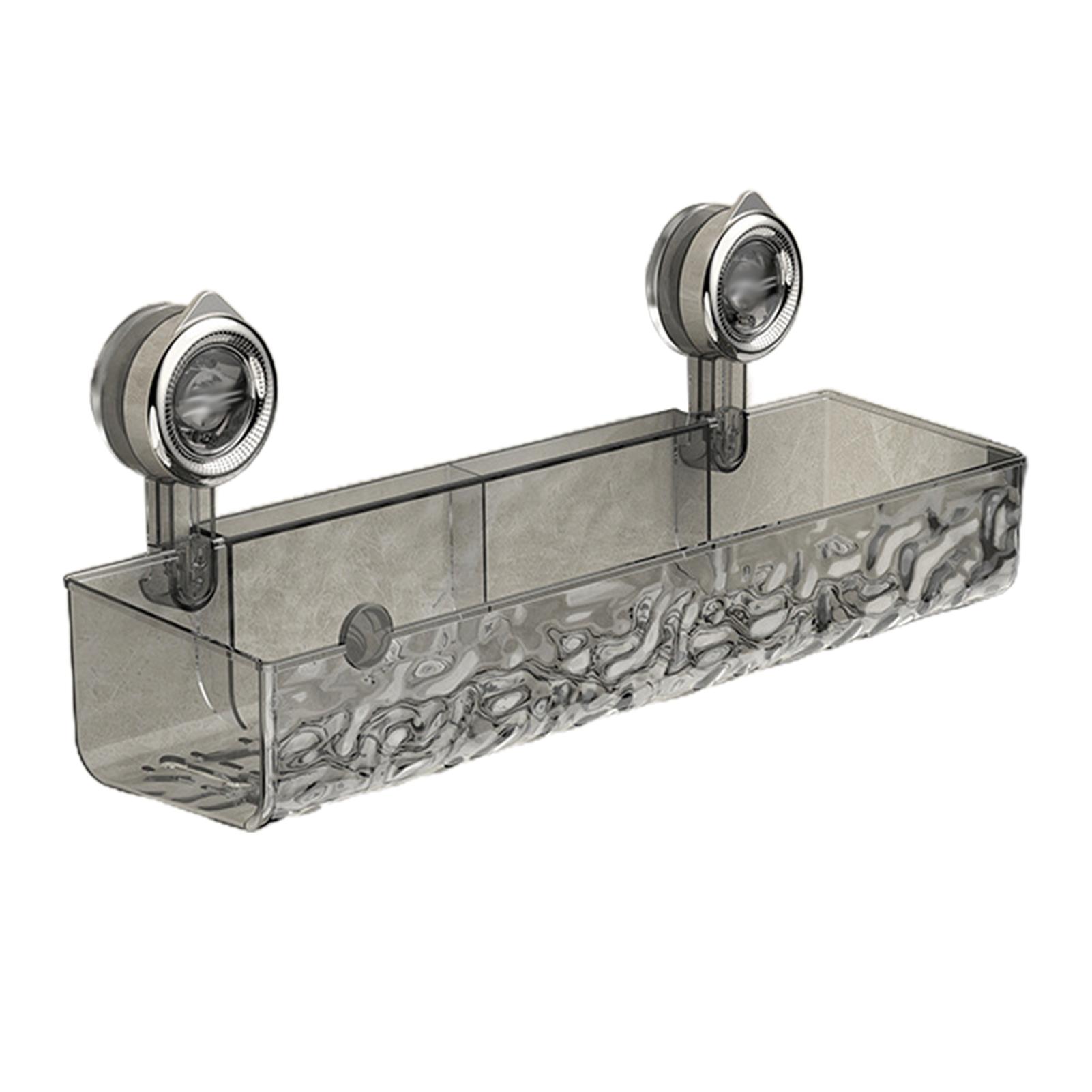 

Стеллаж для хранения на присоске, легкая роскошная полка для ванной комнаты с эффектом водной ряби для туалетных принадлежностей, настенный органайзер без дырокола для дома Triangle серый