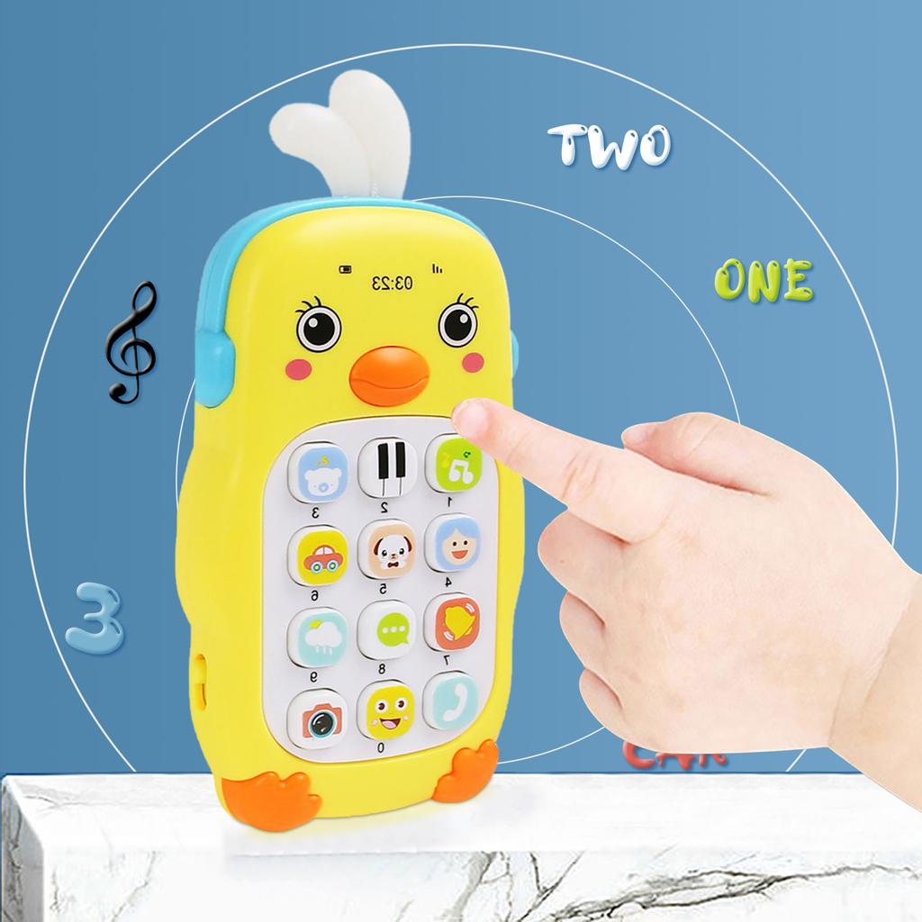 Baby Gutta-percha Toy Face Changing Music Mobile Phone
