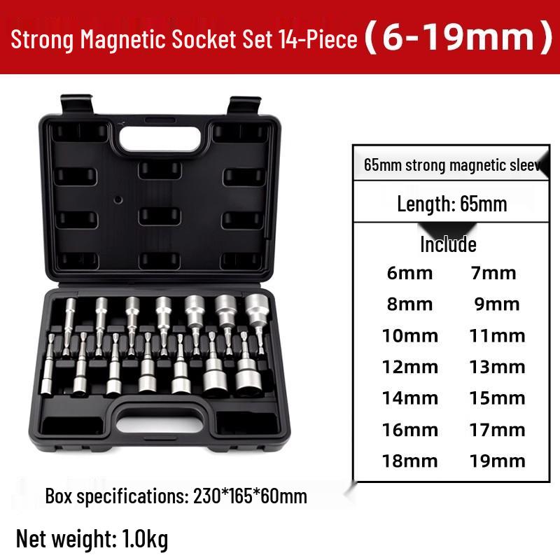 Hexagonal Magnetic Socket Head Self-Tapping Dovetail Screw Adapter for Steel Tile Drill and Air Wrench