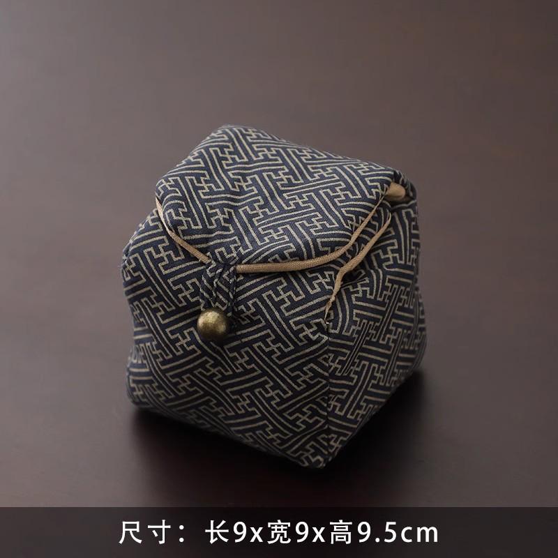 Handmade Retro Tea Cup Bag, Master Cup, Single Cup Bag, Storage Bag, Small Cloth Bag, Handbag, Thickened Cloth Bag, Storage Bag