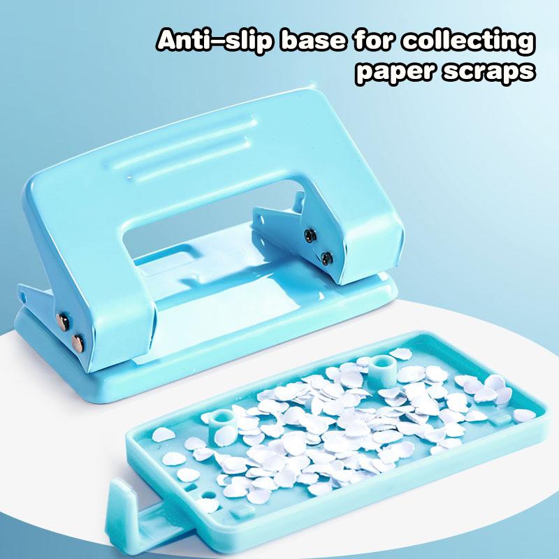 Mini 2-Hole Punching Machine Diy Hole Punching Detection Book Page Stitcher Office Stationery Macaron Color