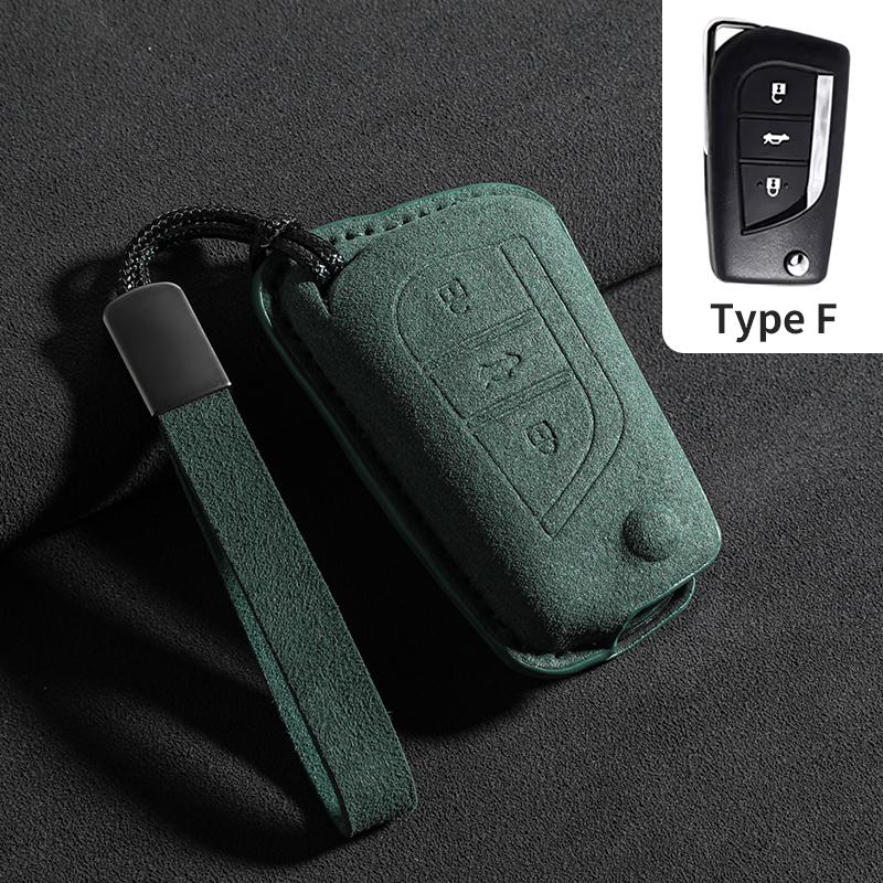 

Suede Car Flip Key Case Cover For Toyota Aygo Yaris Highlander Corolla Camry RAV4 Levin Reiz Hilux Car Smart Key Protector Shell