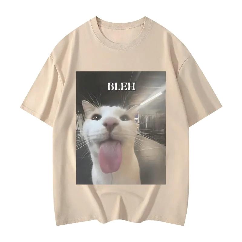 Bleh Funny Cat Meme Graphic Printed T Shirts Women Clothing Fashion Trend Tshirts Summer Casual Short Sleeve Clothing