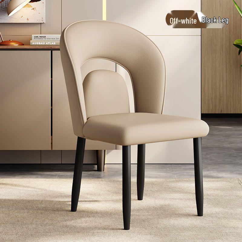 Italian Modern Minimalist Dining Chair, Light Luxury Casual for Dining Table, Hotel, or Mahjong with Backrest.