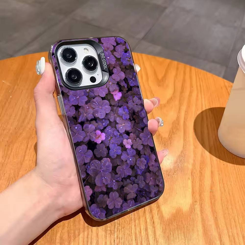 Flowers A-Art Phone Case For iPhone17,16,15,14,13,12,11,Pro,MAX White Matte Shockproof Cover