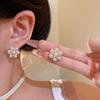 Zircon Pearl Flower Stud Earrings Women's Design Earrings Year Ears