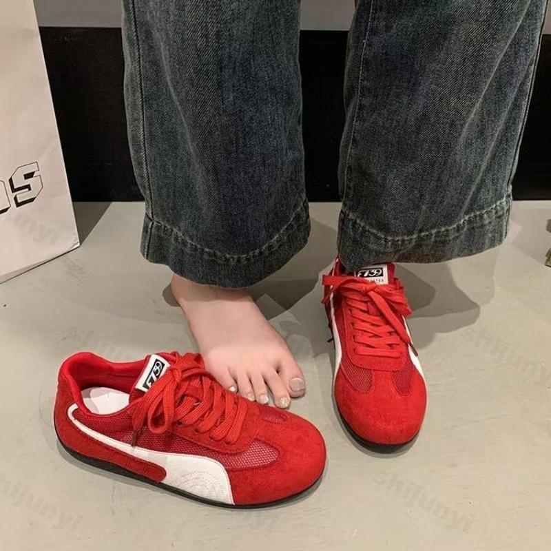 Zapatillas Deportivas Casuales Planas para Mujer 2026 Cómodas Antideslizantes Zapatos Casuales para Exteriores Malla Transpirable Suela Blanda Zapatillas Retro para Mujer