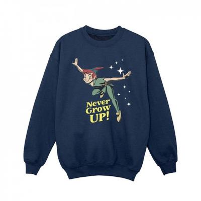 Mädchen-Sweatshirt „Peter Pan Never Grow Up“.