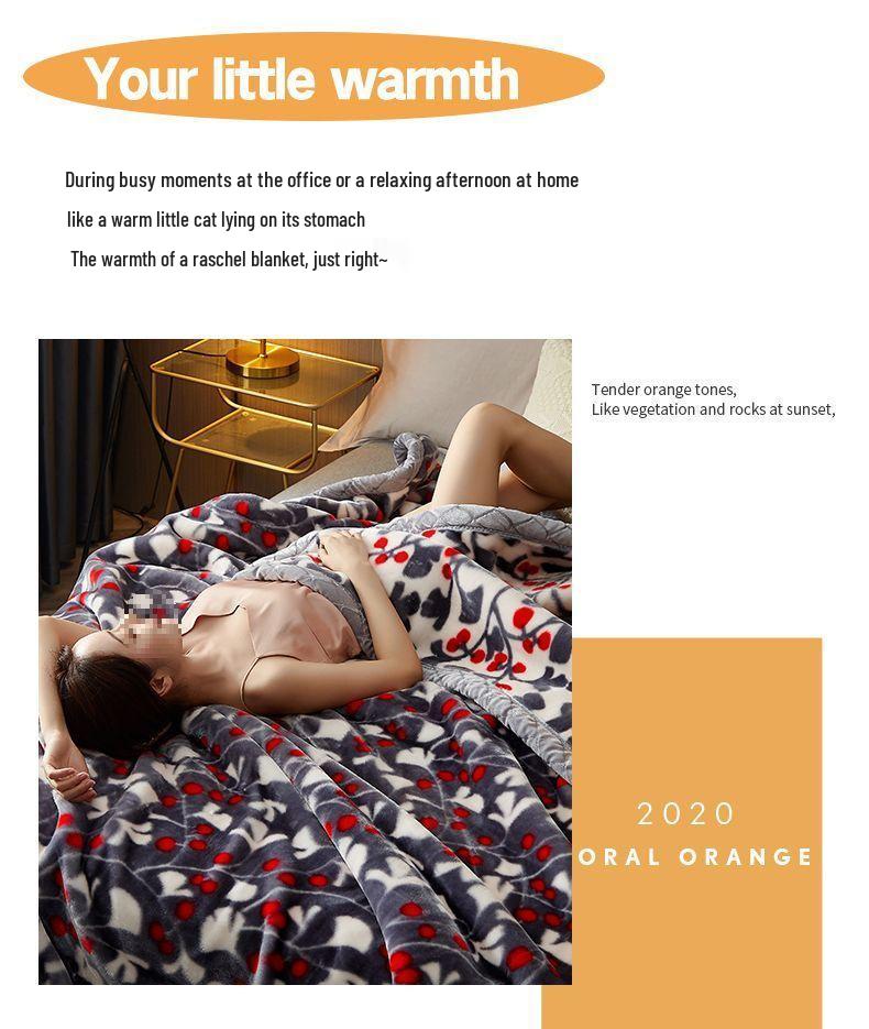 G5Z Winter Thickened Flannel Blanket – Coral Warm Single Dorm Bed Sheet Blanket